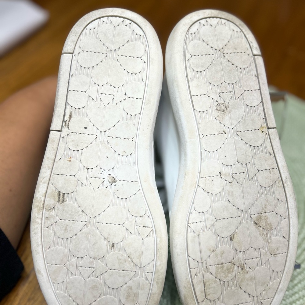 Kate Spade White Sneakers with Metallic Heart - Picture 9 of 10